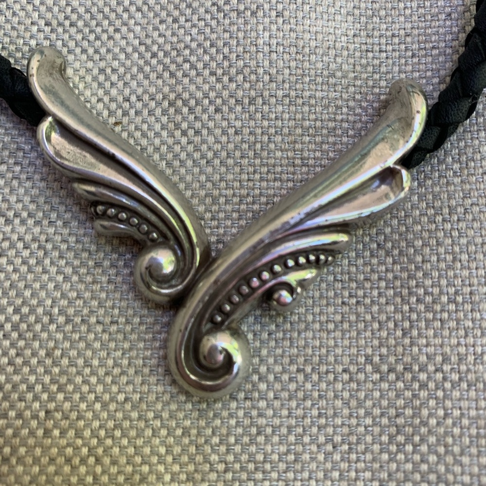 Brighton Leather and Silver Necklace